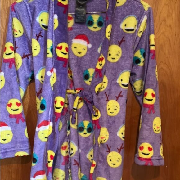 Joe Boxer Purple Emoji Kids Pajama Robe - Picture 5 of 6